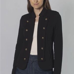 TOMMY SOLID BAND JACKET WOMENS Black Double-Breasted Women's Jacket